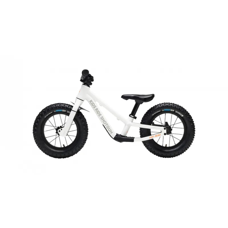 Kids Ride Shotgun Dirt Hero 12-14 Inch Childs MTB Balance Bike - White